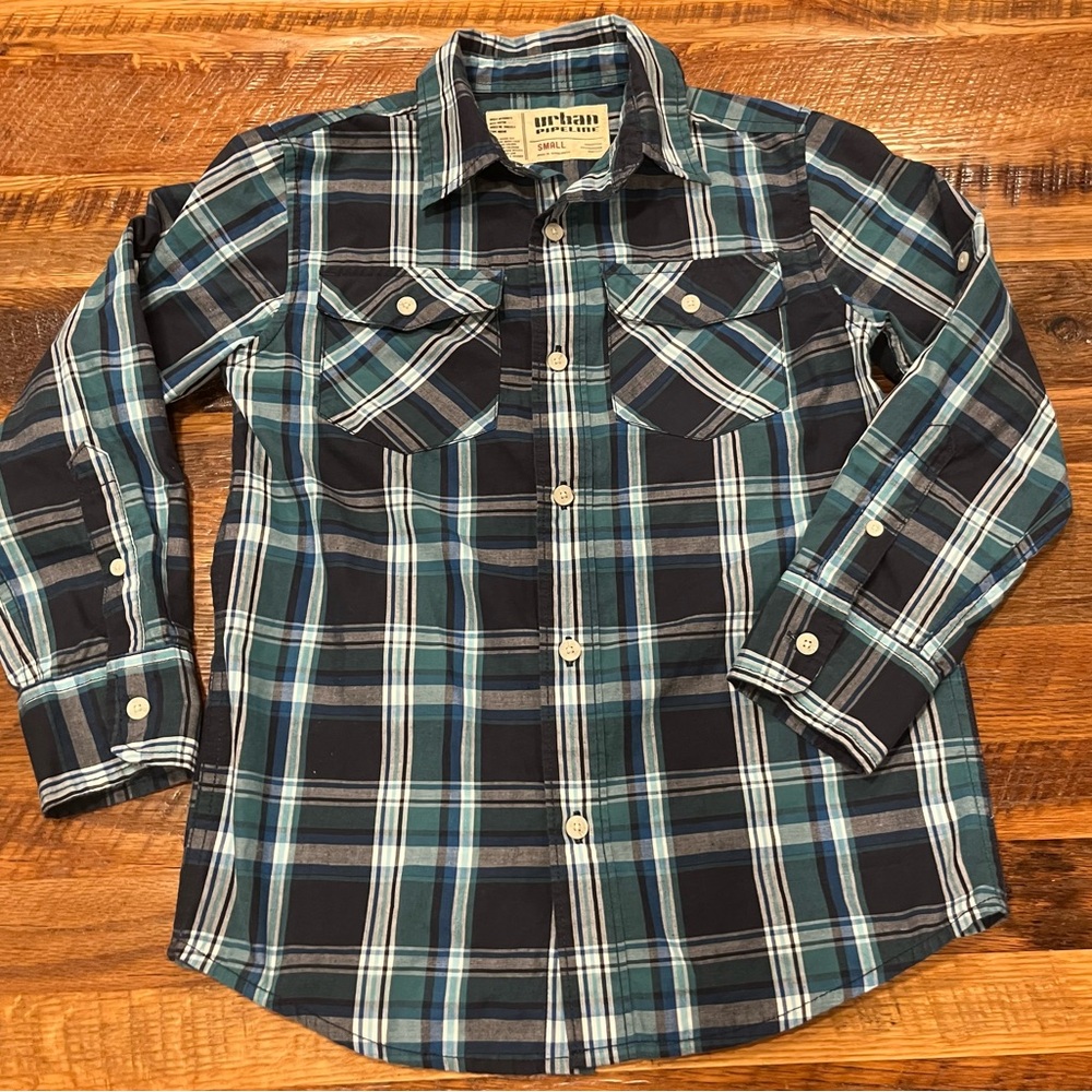 Boys Urban Pipeline Long Sleeve Button Down Shirt, Size Small